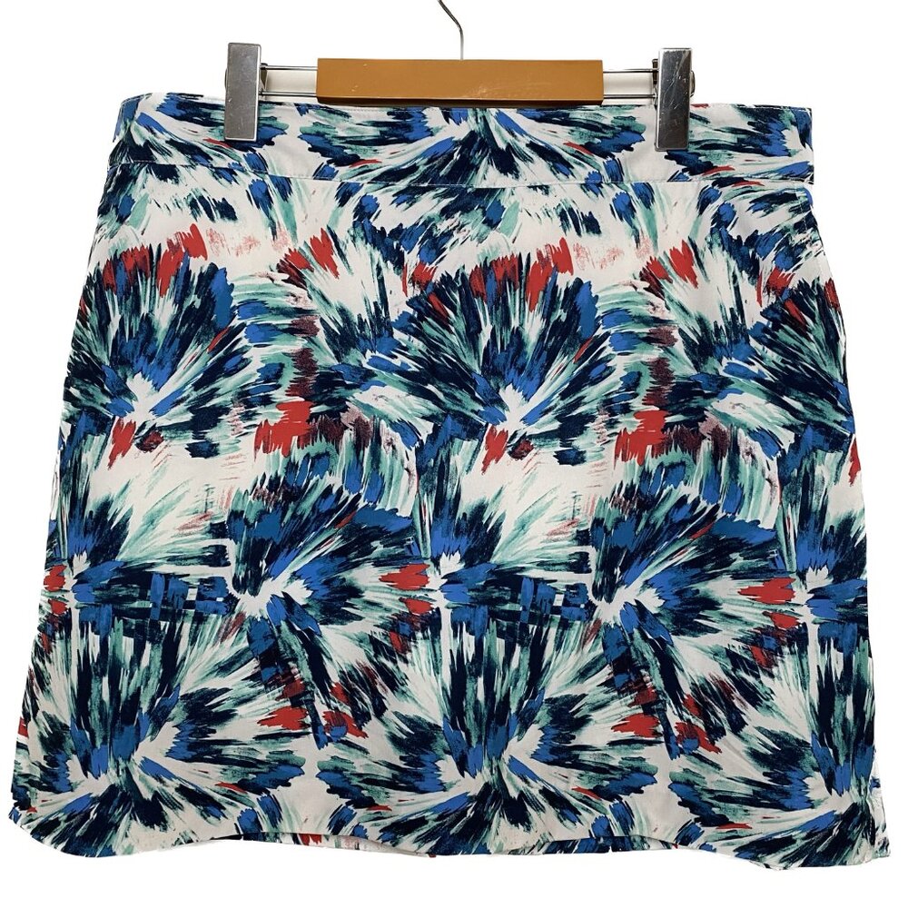 NWT Izod Golf Skort Women SZ 12 Blue Red White Abstract Geo Sporty Stretch Skirt
